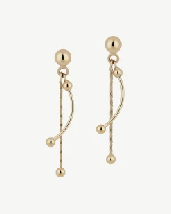 Crescent Drop Earrings - 22 Carat Gold Gilded
