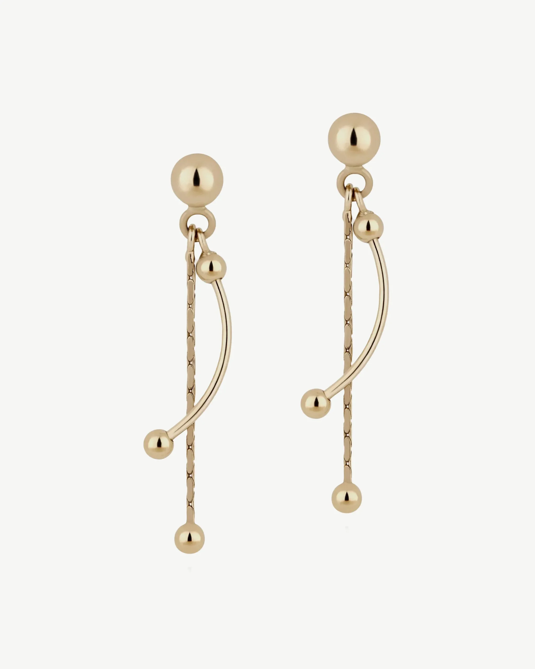 Crescent Drop Earrings - 22 Carat Gold Gilded