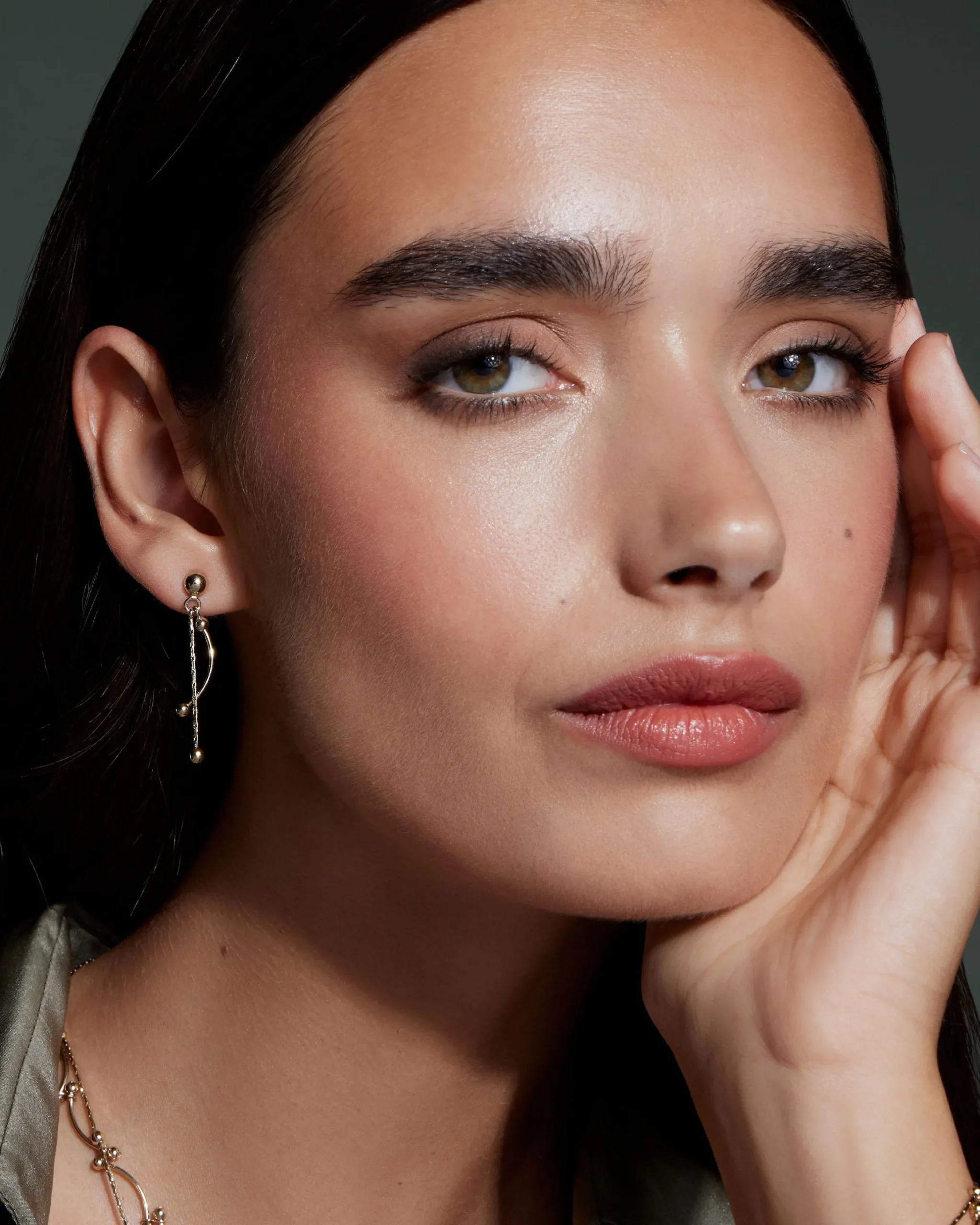 Crescent Drop Earrings - 22 Carat Gold Gilded