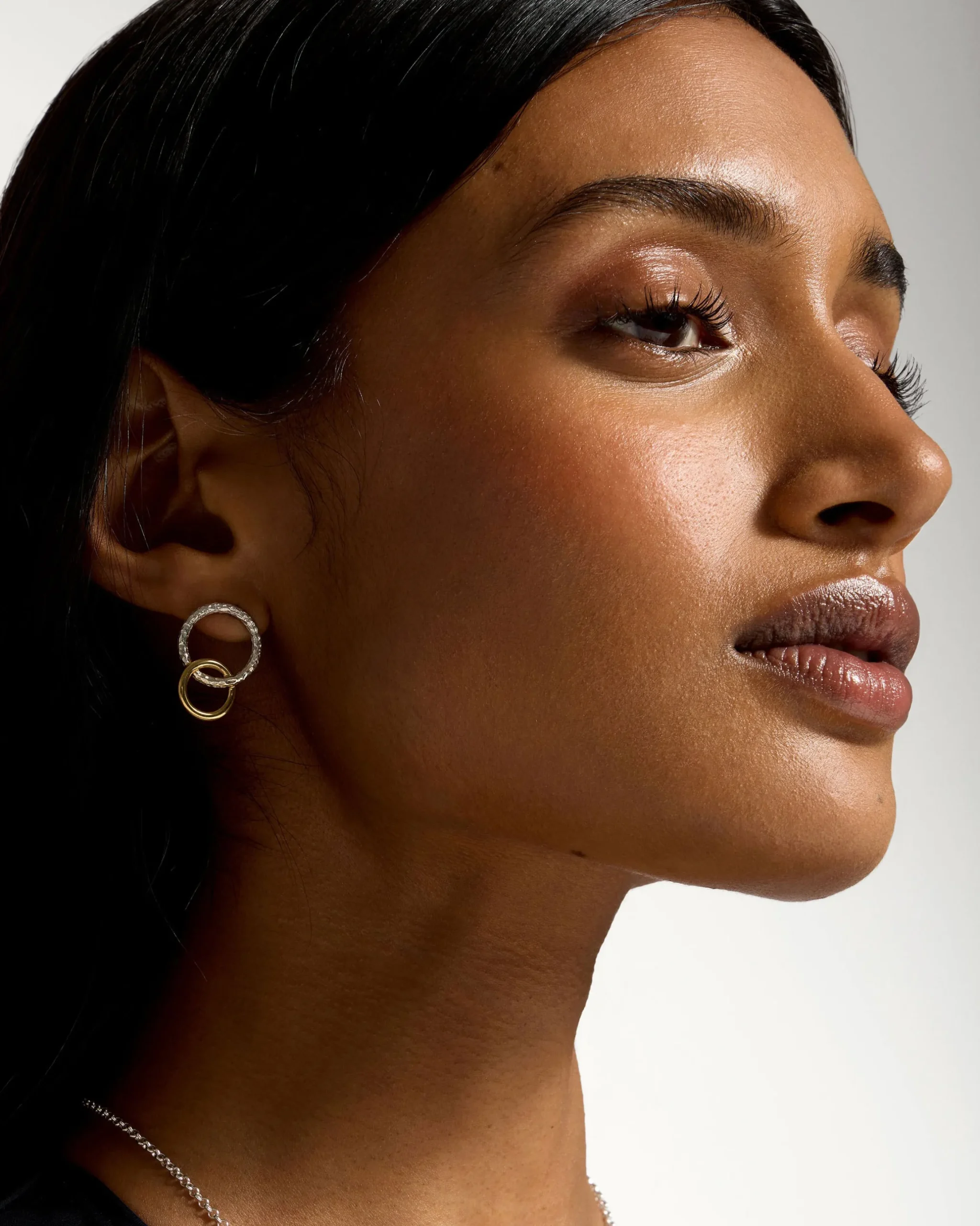 Halo Earrings - Sterling Silver/24 Carat Gold Gilded