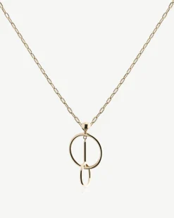 Music Bar Hoop Pendant - 22 Carat Gold Gilded