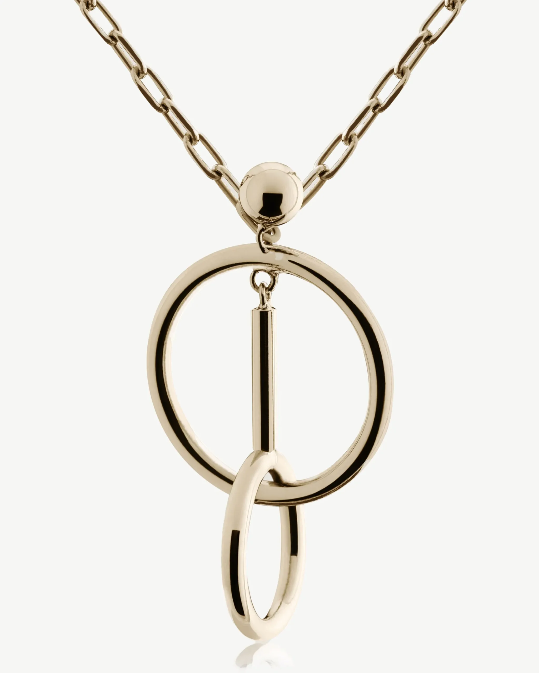 Music Bar Hoop Pendant - 22 Carat Gold Gilded