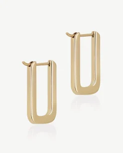 Rectangular Hoop - 22 Carat Gold Gilded