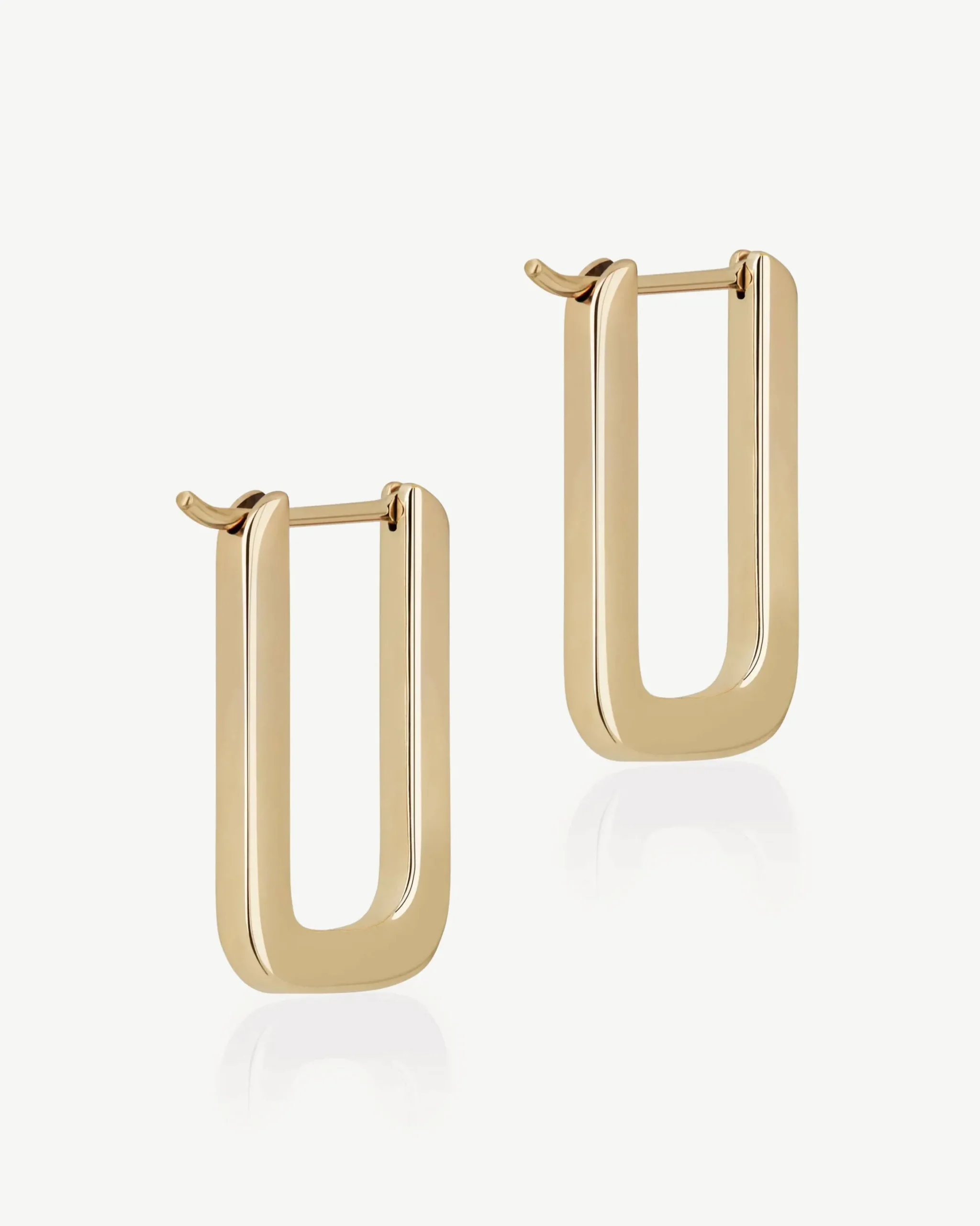 Rectangular Hoop - 22 Carat Gold Gilded